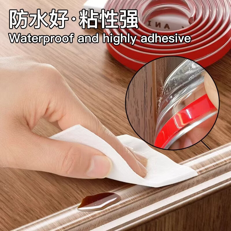 Platinum transparent anti-collision sealing strip, silicone anti-collision strip, anti-bump and leak-proof. Transparent anti-collision strip, 1cm wide * 2 meters long.