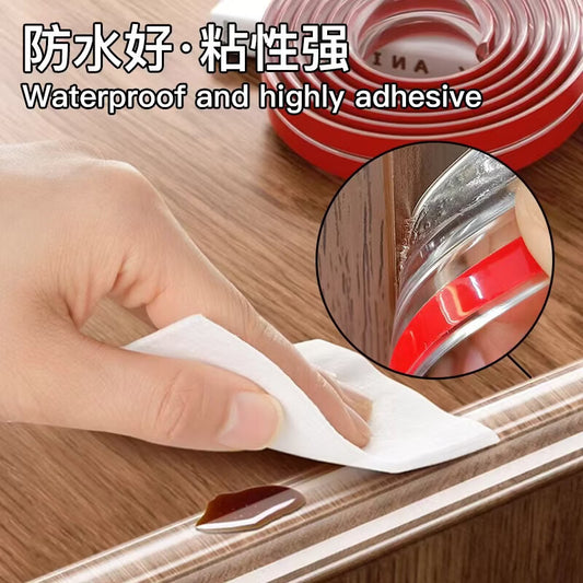 Platinum transparent anti-collision sealing strip, silicone anti-collision strip, anti-bump and leak-proof. Transparent anti-collision strip, 1cm wide * 2 meters long.