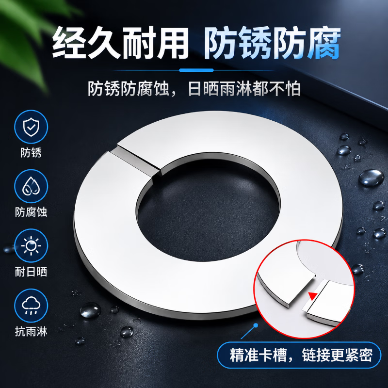 Shouli stainless steel decorative cap for faucets, angle valves, thickened snap-on water pipe caps, and shower heads to conceal imperfections, model 25.