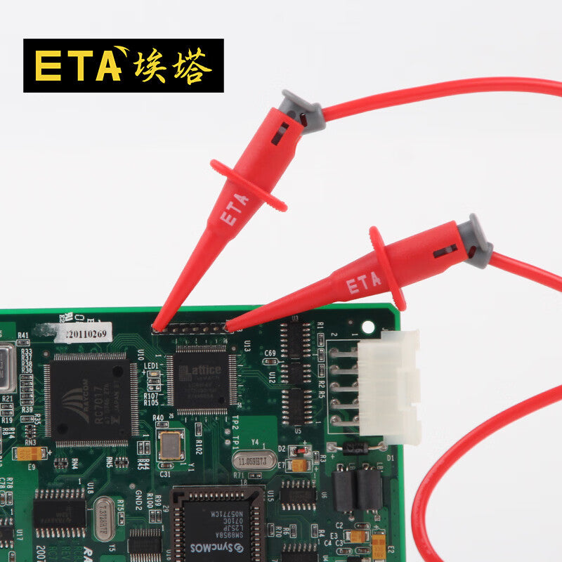 ETA3243 Dual Miniature Clip IC Hook Test Wire Kit (Red & Black)