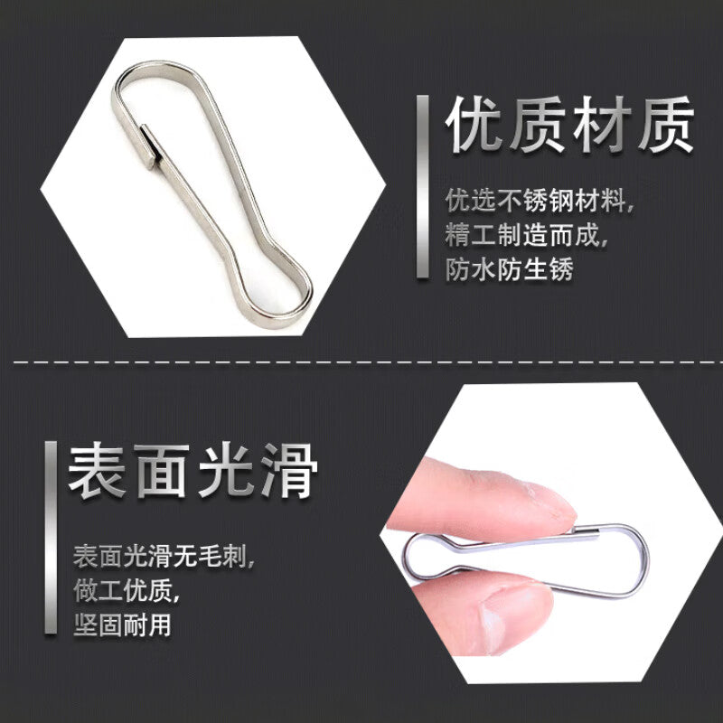 Masford chain hooks, spring clasps, keychains, fishing tackle buckles, 304 stainless steel, 32mm long [50 pieces]