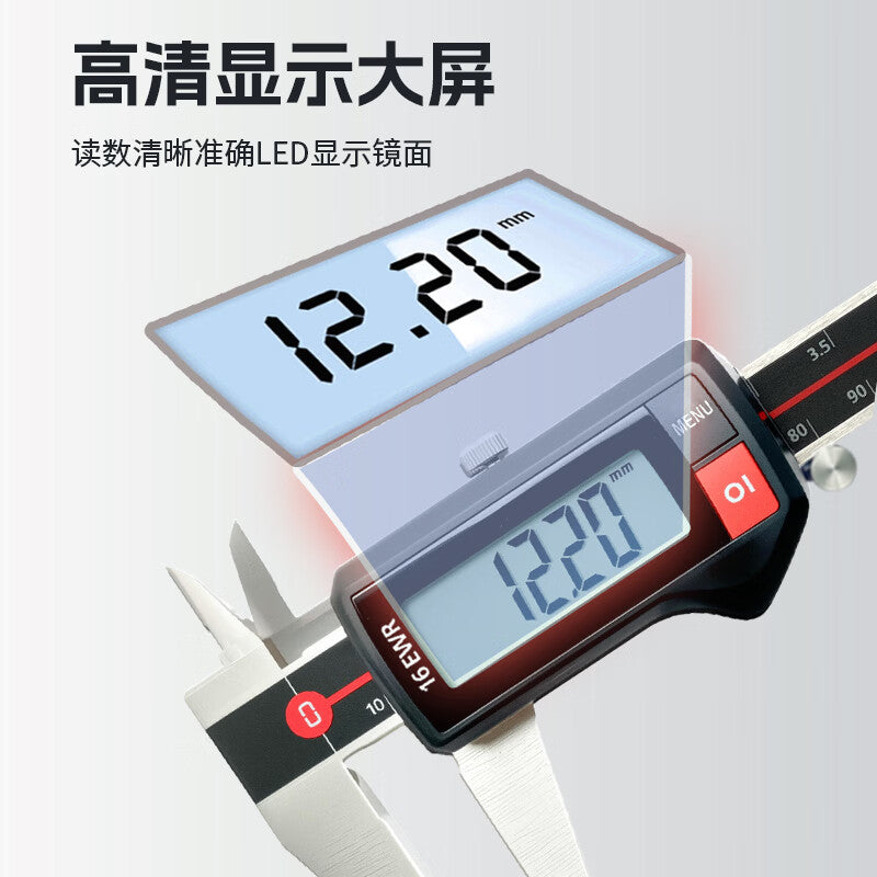 Mahr16EWR Waterproof Digital Caliper 0-150/0.01 Industrial Vernier Caliper IP67 Waterproof 4103301 with Rollers and Circular Depth Measuring Stylus. Genuine Mahr product.