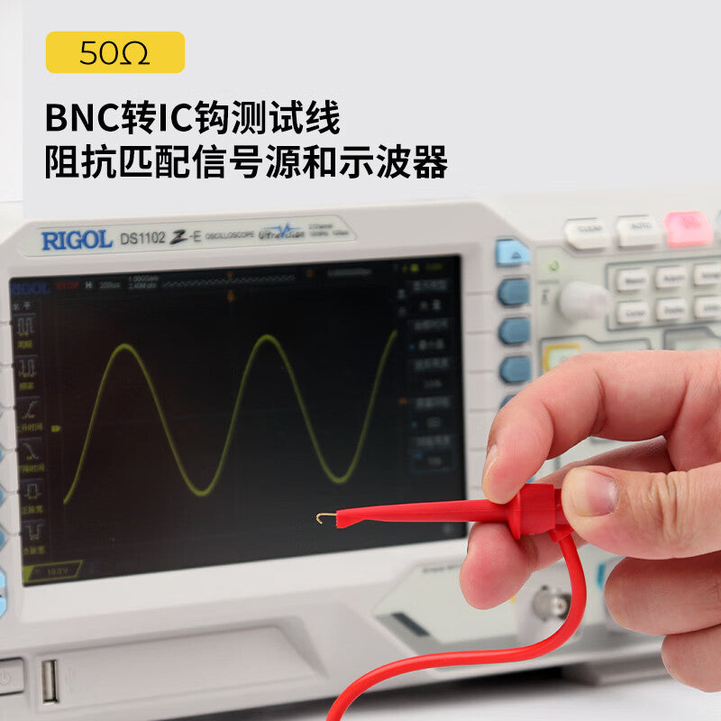 ETA 2042 High-Quality Oscilloscope BNC to Test Lead Wire 50 Ohm Signal Generator Dual Hook Test Lead Kit
