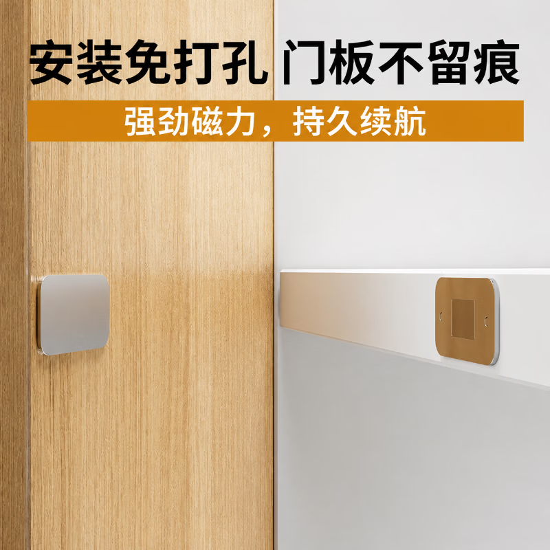 Shouli No-Drill Magnetic Sliding Door Wardrobe Door Self-Accepting Magnetic Strip Adhesive, Invisible Sliding Door Magnet, Strong Magnetic Door Attachment