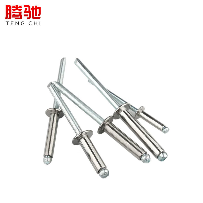 Tengchi (CT) 304 Stainless Steel Semi-Steel Rivets, Open Type, Flat Round Head, Blind Rivets, M3.2x11 [100 pieces/pack]