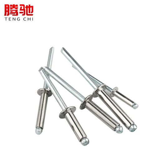 Tengchi (CT) 304 Stainless Steel Semi-Steel Rivets, Open Type, Flat Round Head, Blind Rivets, M3.2x11 [100 pieces/pack]