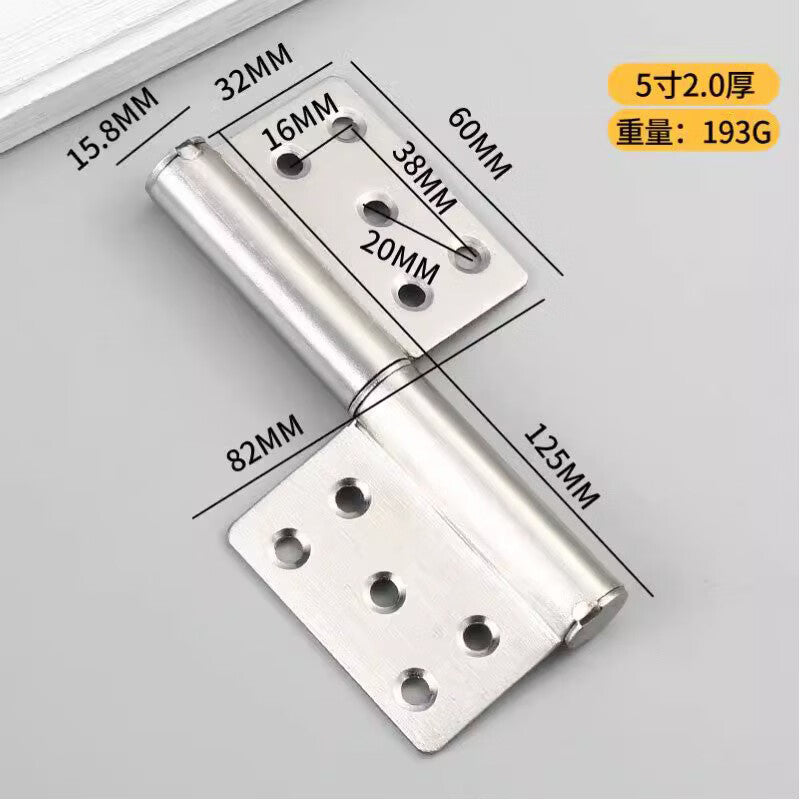 Pango Precision Stainless Steel Flag-Shaped Hinge for Fire Doors, 5 inch x 2.0mm Thick (1 piece per pack)