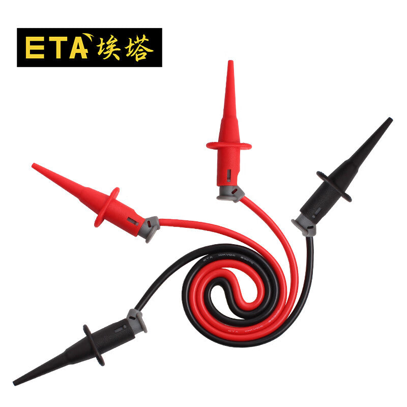 ETA3243 Dual Miniature Clip IC Hook Test Wire Kit (Red & Black)