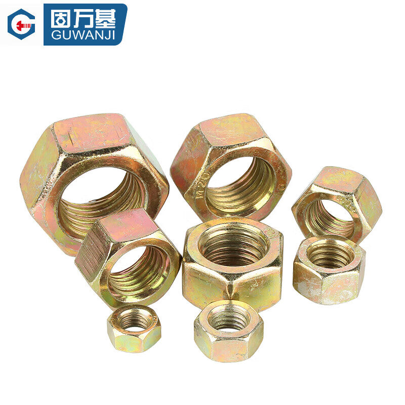 GUWANJI hexagonal nuts, carbon steel hexagonal screws, high-strength caps, galvanized and nickel-plated, blackened Dacromet nuts, Dacromet GB6170 standard thread M5 [500 pieces]