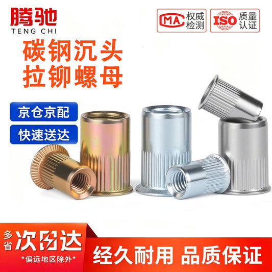 Tengchi (CT) Rivet Nuts, Knurled Rivet Nuts, M4 Color Zinc (300 pieces)