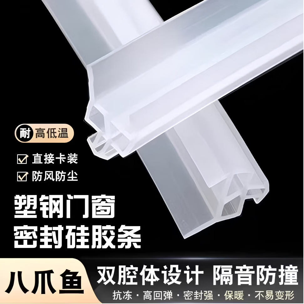 Tams Octopus Plastic Steel Door and Window Sealing Strips, Sound Insulation Strips, Window Windproof Strips, Windproof and Waterproof Strips, Silicone Octopus Transparent