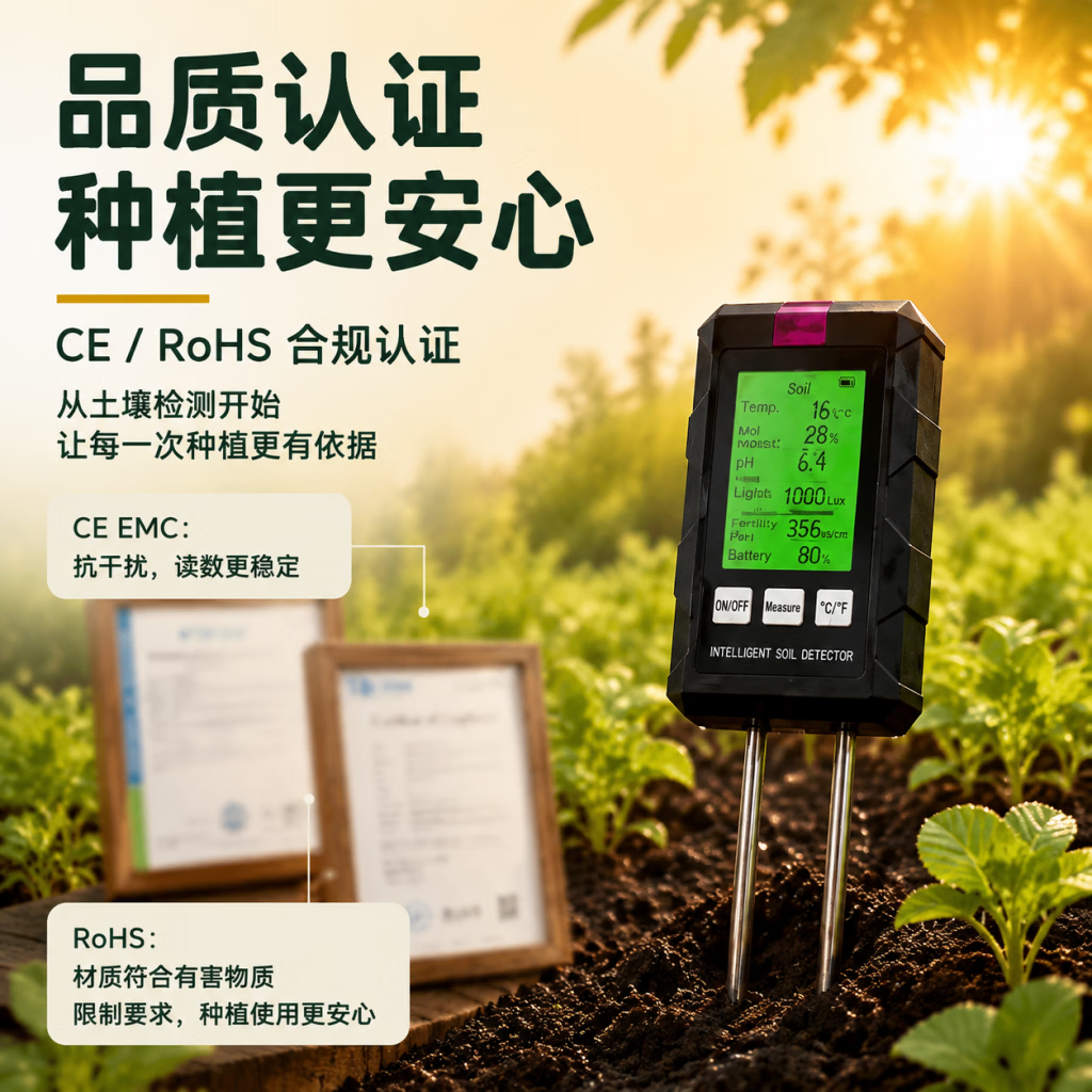 Solidified soil tester, hygrometer, soil fertility, nutrient pH value, high-precision sensor, nitrogen, phosphorus, and potassium analyzer.