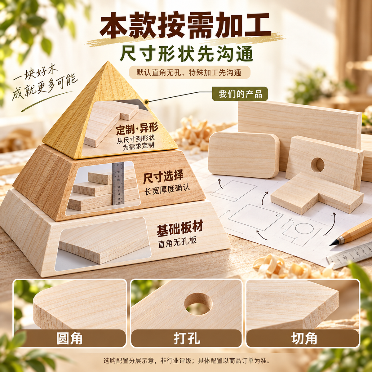 Shengduoshan custom-made solid wood paulownia wood wardrobe with tiered thin partitions and storage racks. Materials: raw wood panels, custom-made sizes.
