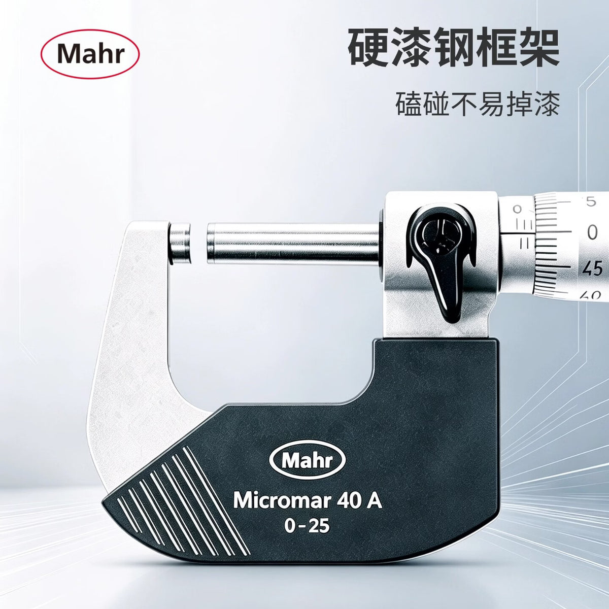 Mahr 40A Mechanical Outside Micrometer, Carbide Measuring Scale, Industrial Precision Micrometer, Screw Micrometer, Genuine Product Guaranteed, 4134000/0-25mm