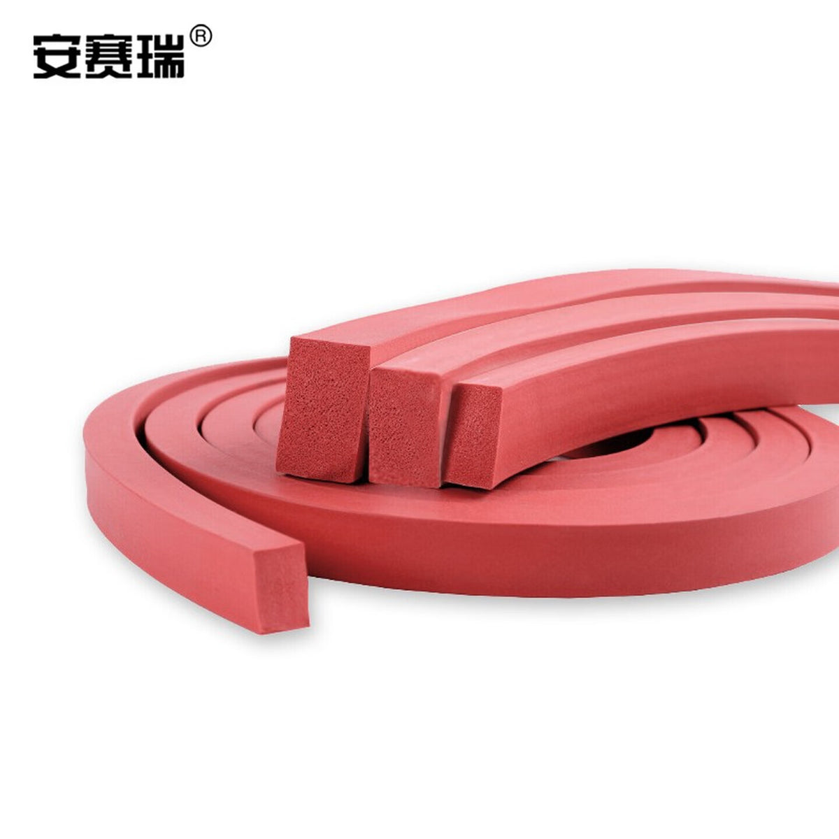 Anseri High Temperature Resistant Silicone Foam Strip, Oven Sponge Strip, Rubber Sealing Strip, 10mm x 40mm, Red, 1 meter, 1F00011