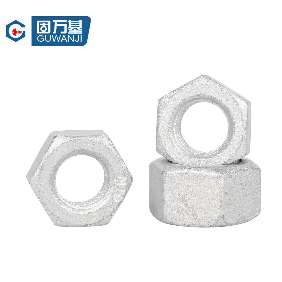 GUWANJI hex nuts, grade 8 Dacromet hex nuts, national standard nuts, high-strength carbon steel corrosion-resistant nuts, M10 [200 pieces]