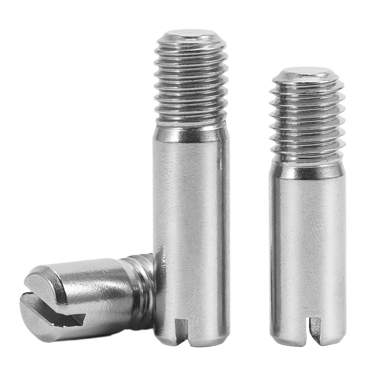 Bairuite 304 Stainless Steel Slotted External Thread Cylindrical Pins, Natural Color, M3*6 [50 Pieces]