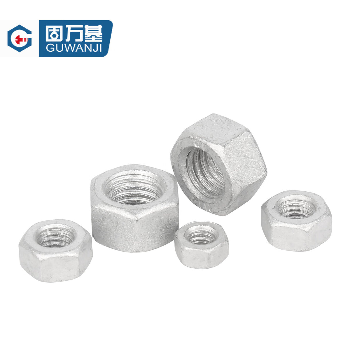 GUWANJI hex nuts, grade 8 Dacromet hex nuts, national standard nuts, high-strength carbon steel corrosion-resistant nuts, M10 [200 pieces]