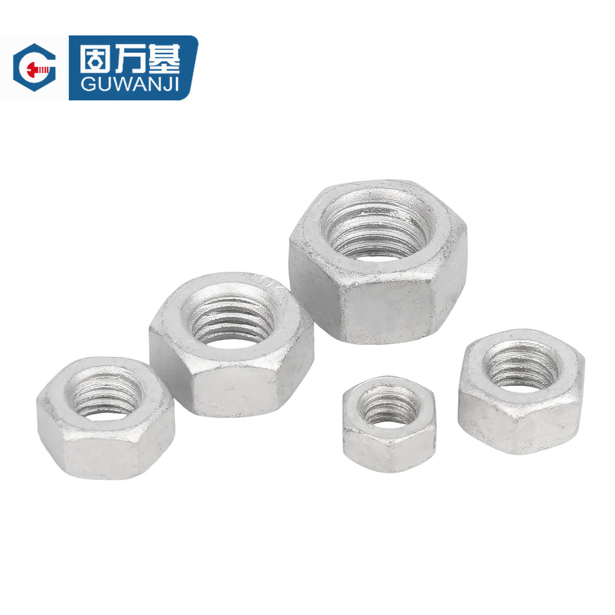 GUWANJI hex nuts, grade 8 Dacromet hex nuts, national standard nuts, high-strength carbon steel corrosion-resistant nuts, M10 [200 pieces]