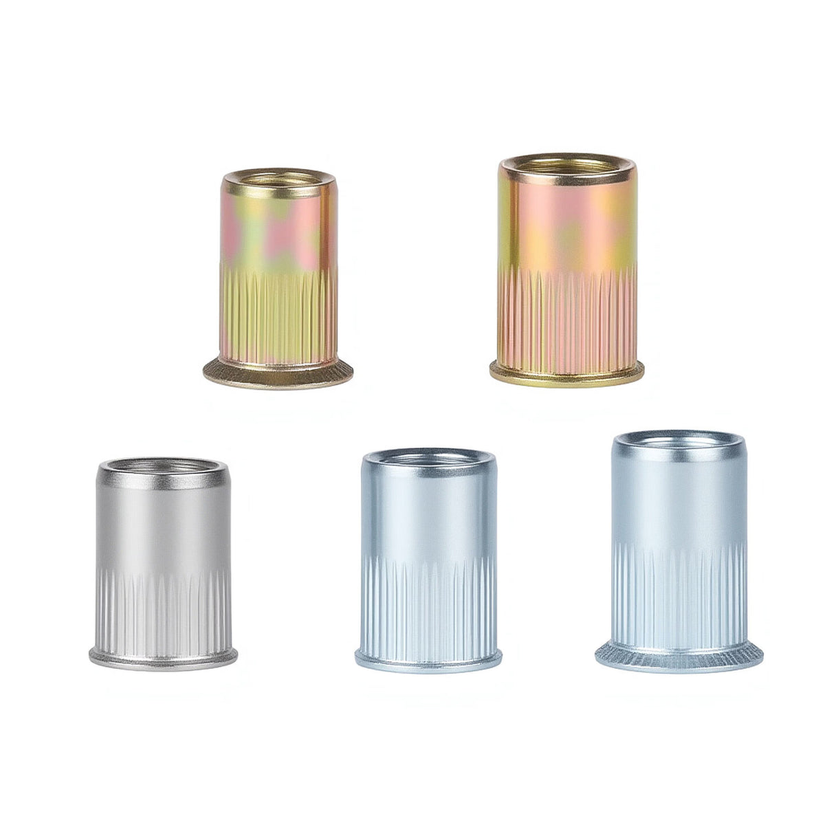 Tengchi (CT) Rivet Nuts, Knurled Rivet Nuts, M4 Color Zinc (300 pieces)