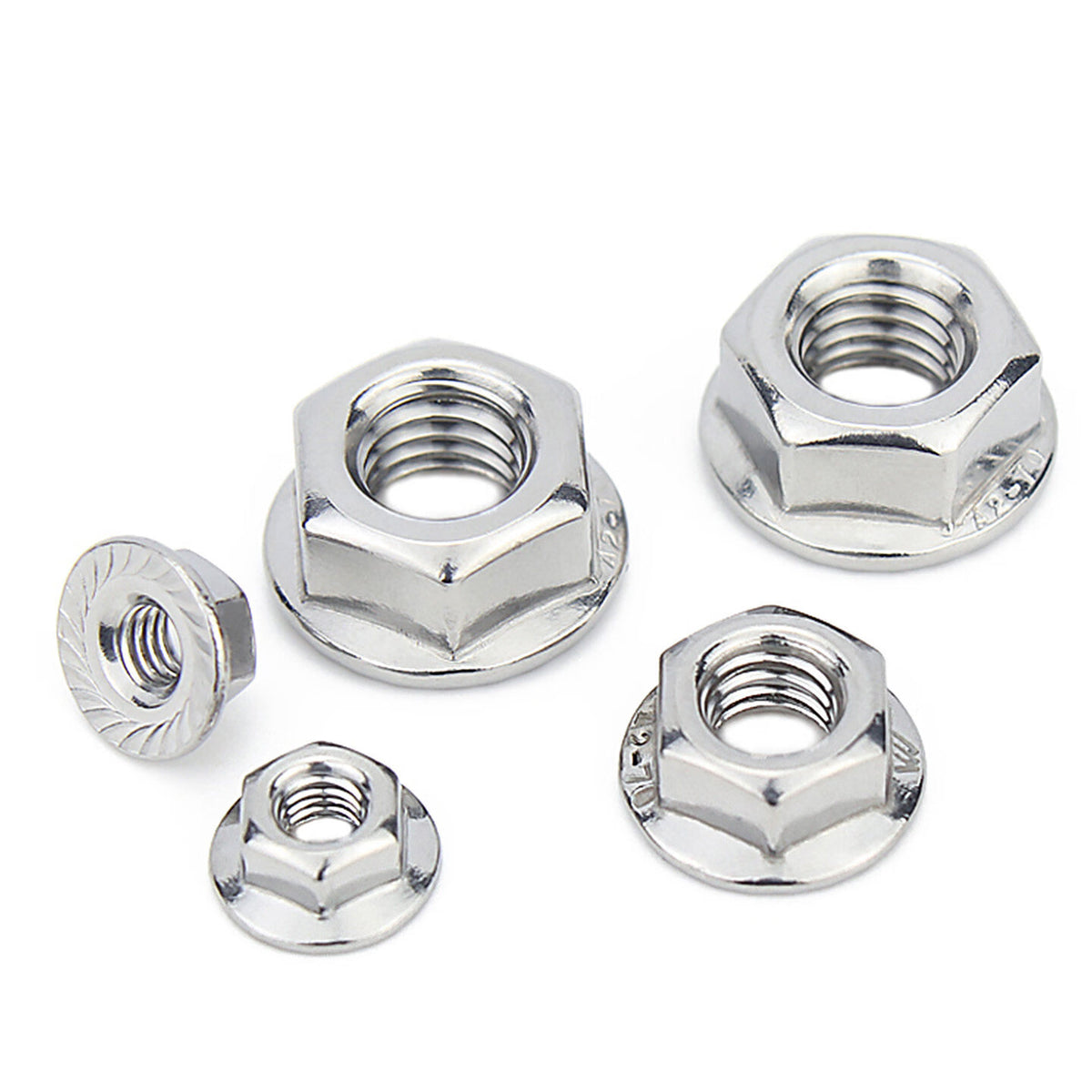 Tengchi (CT) Hexagonal Flange Nuts, Stainless Steel Hexagonal Anti-slip Nuts with Washers, Anti-loosening Nuts, 316 Stainless Steel M8 (20 pieces/pack)