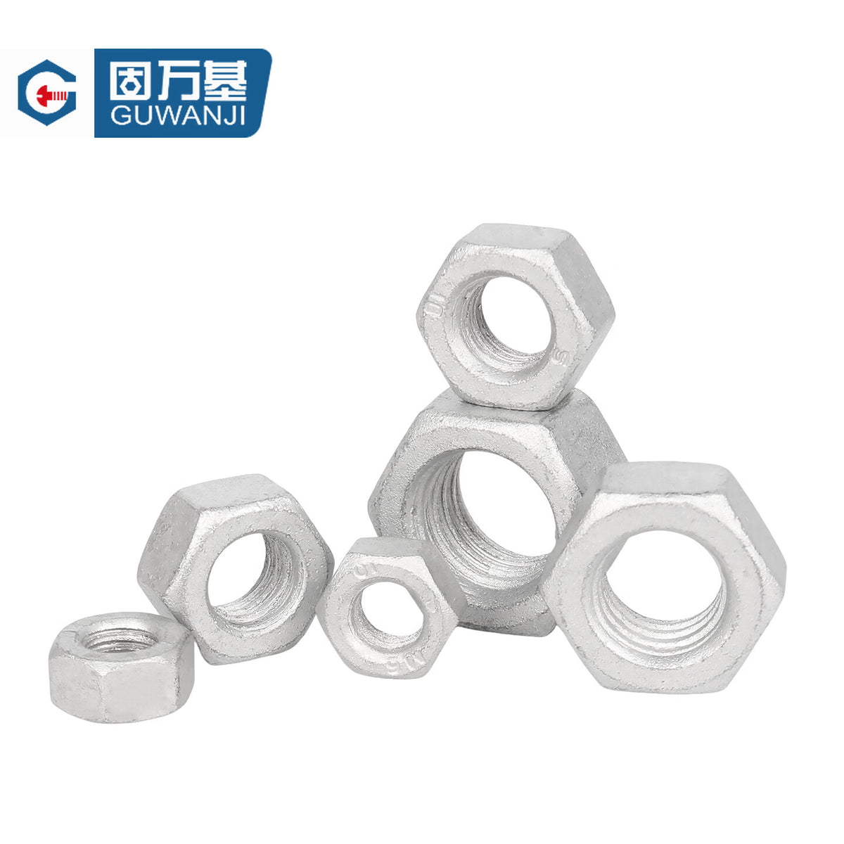 GUWANJI hex nuts, grade 8 Dacromet hex nuts, national standard nuts, high-strength carbon steel corrosion-resistant nuts, M10 [200 pieces]