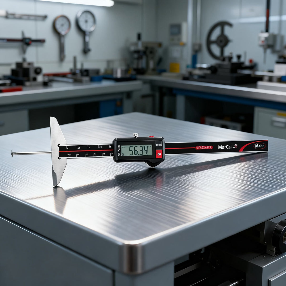 Mahr 30EWR-N Digital Depth Caliper, IP67 Waterproof, Data Transmission, Slot Width and Spacing Measurement, Precision Electronic Depth Gauge 0-100mm / 4126513