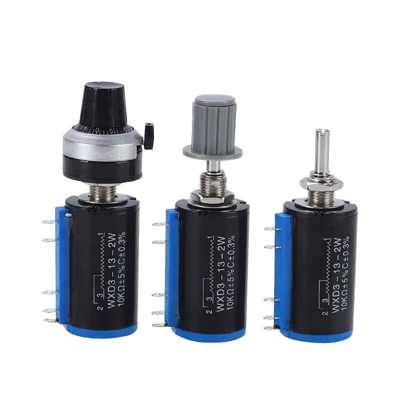 Norran Multi-turn Wire-wound Potentiometer WXD3-13-2W-10K Precision Multi-turn Wire-wound Potentiometer with Adjustable Sliding Rheostat (1 piece, plus one standard cap)