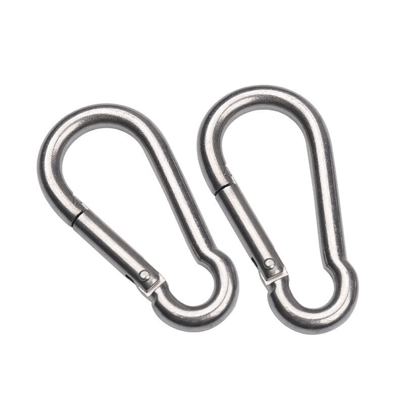Deyu Crafts 304 Stainless Steel Spring Hooks, Carabiner Rings, Safety Buckles, Elastic Chain Buckles, 5-pack, Price per pack M6