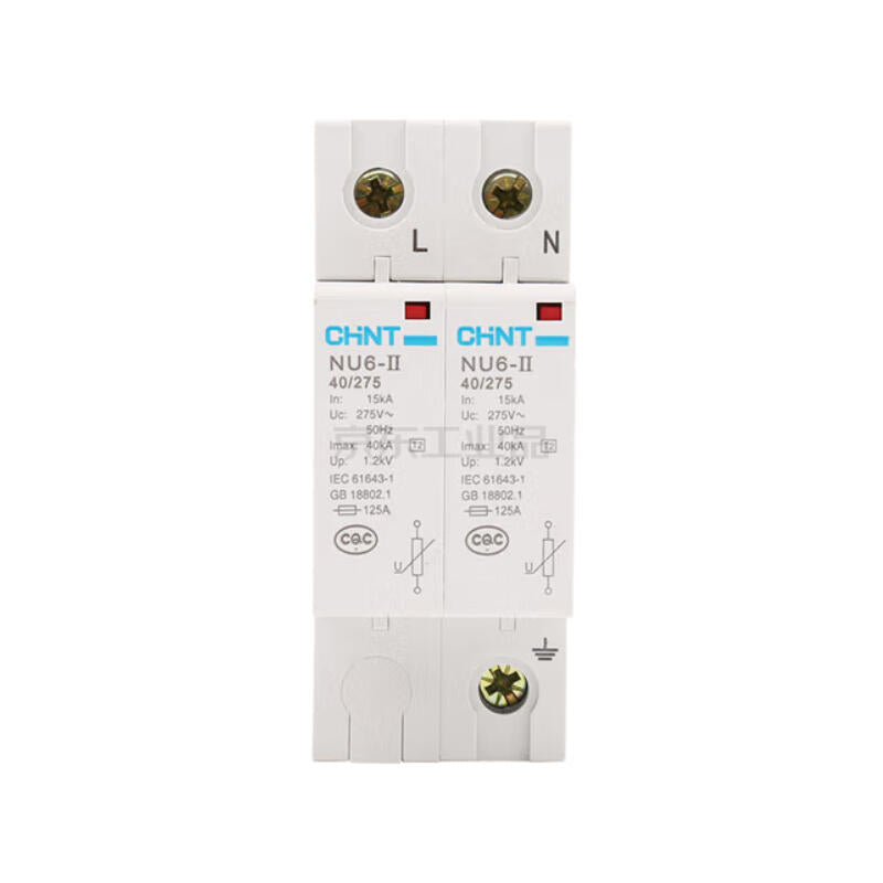 Chint NU6-IIG Surge Protector 40kA/275V 2P Model