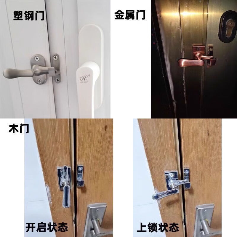 High-speed wheel, surface-mounted stainless steel small bolt, anti-theft door bolt lock, anti-theft lock, door latch, large size [brushed silver] [with screw slots]