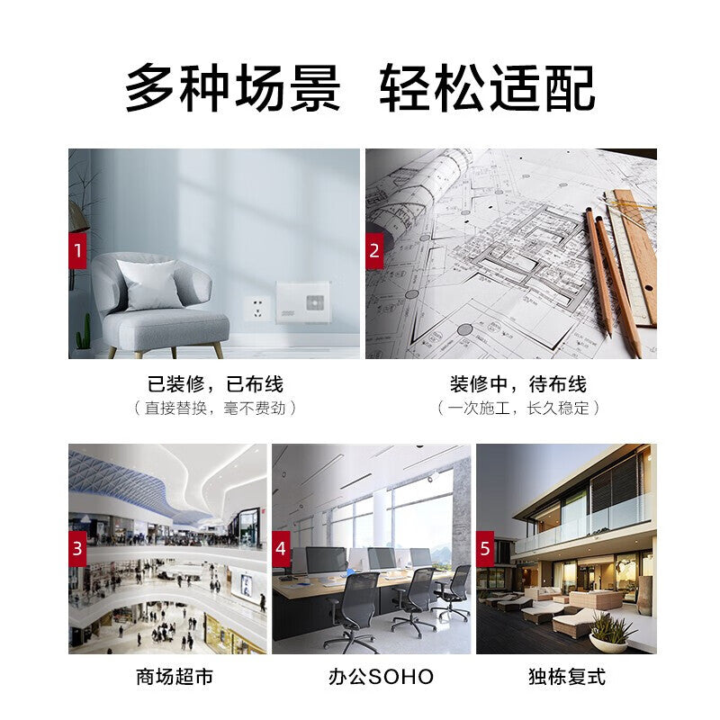 Huawei whole house WiFi6 package network coverage Gigabit dual-band 3000M large flat villa multi-room 1 ceiling AP + 2 86 panel single network port + 2 dual network port AP + 8-port POE