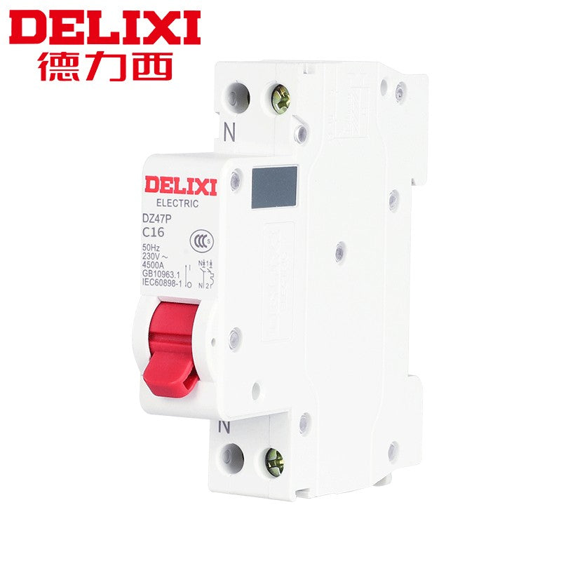 DELIXI DZ47P-1P+N-C16 air switch small circuit breaker double-input double-output multi-line protection circuit breaker