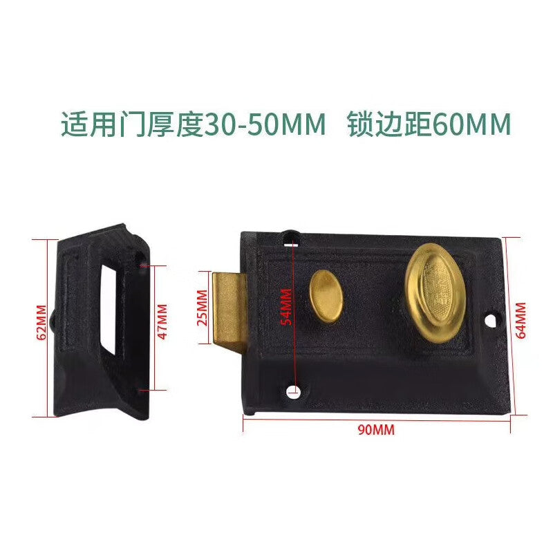 Thousand-speed wheel bull head lock, old-fashioned wooden door lock, external door lock, double-lock pin tumbler lock, bull head lock