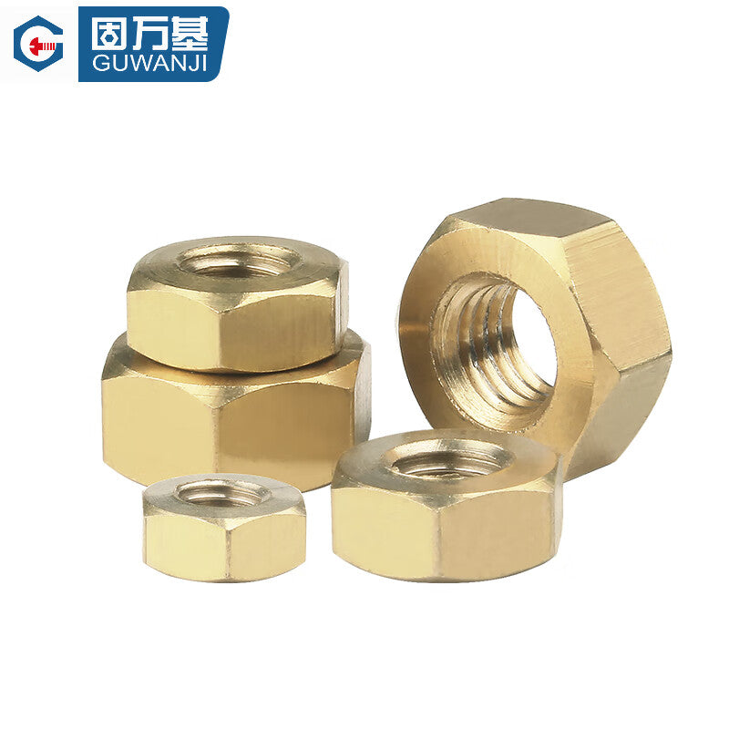 Guwanji GB/T 41 Hex Nuts, Copper Nuts, Brass Screw Nuts and Nuts National Standard Fastener Collection M3 [200 pieces]