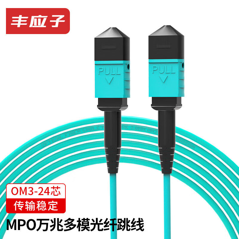 Fengyingzi MPO-MPO 10 Gigabit Multimode Fiber Patch Cord 24-Core Bundled Fiber Optic OM3 Pigtail Module 40G Fiber Optic Cable 1 Meter FYZ-MPO-15