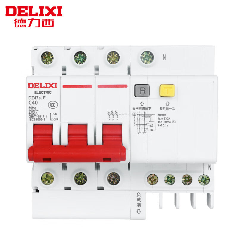 DELIXI DZ47SLE-3P+N-C40 30mA 6kA Circuit Breaker