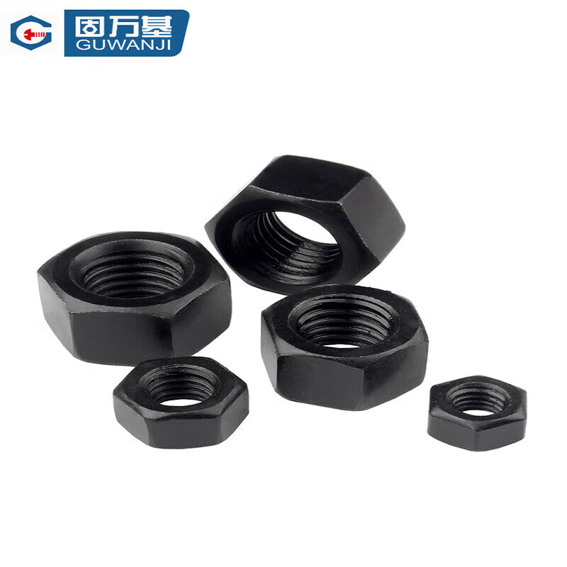 GUWANJI 12.9 grade carbon steel blackened hexagonal nuts, high strength hexagonal nuts, black bolt caps and nuts, M20 [10 pieces]