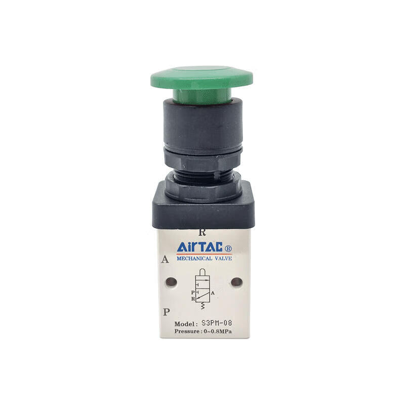 AirTAC Mushroom Head Button Manual Valve (1/4); S3PM08GG