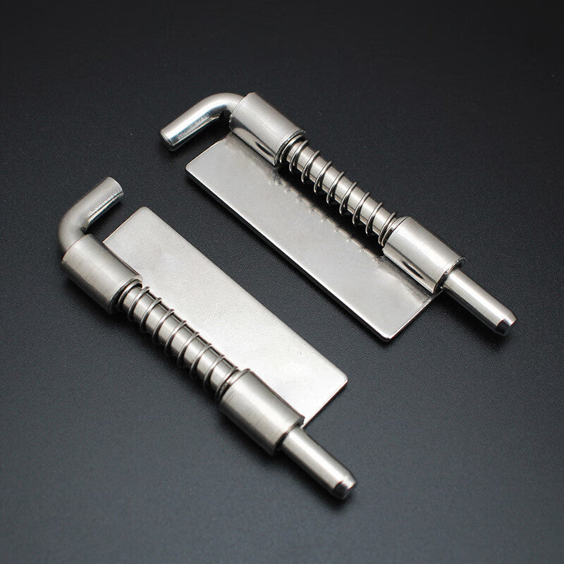 Deqi CL225 Spring Pin Hinge, Hole-less Welded Pin, Industrial Door Hinge, Electrical Cabinet Hinge, M6 Right/201 Steel (Large Size)