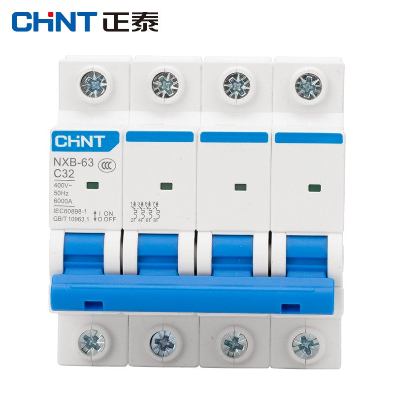 Chint (CHNT) NXB-63-4P-C32 air switch household overload air switch DZ47 upgraded small circuit breaker 4P 32A