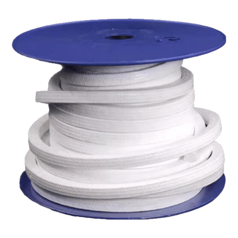 Deqi PTFE Packing, High Pressure, High Temperature, Acid Corrosion Resistant Pump Sealing Rope, Oil-Free Oil-Containing PTFE Packing, White Oil-Free, 4mm*4mm-1m