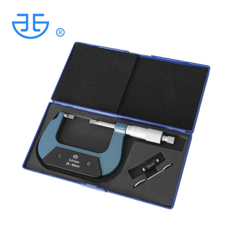 Northwest Qinghai Qingliang blade blade flat-head thin sheet micrometer outer diameter slit groove caliper measurement 0.4 0.7mm thickness 201-21-000/0-25mm Type A