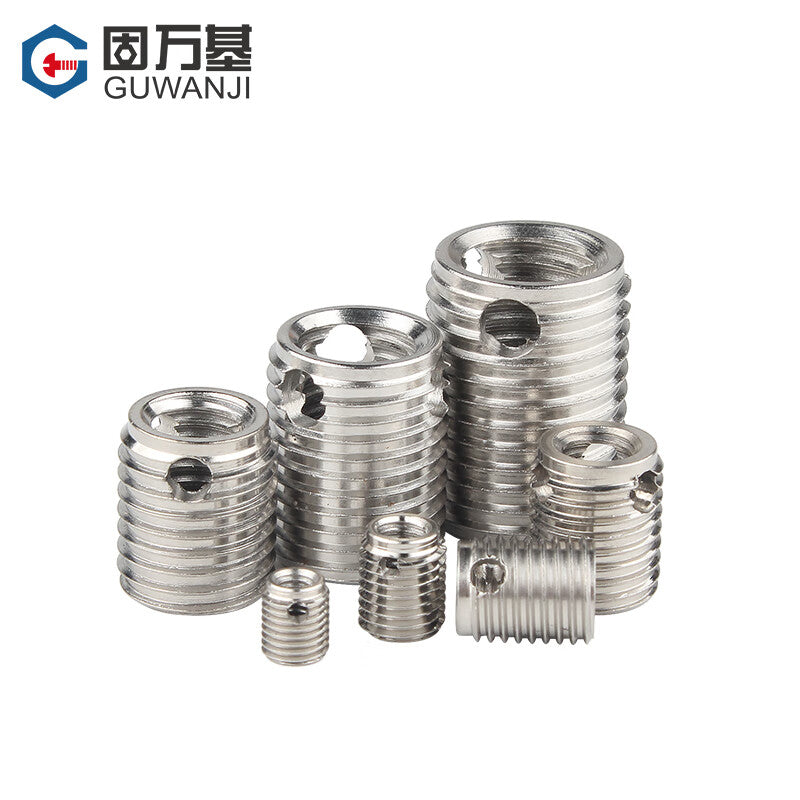 GUWANJI Three-Hole Self-Tapping Screw Insert, Type 307/318 Stainless Steel Self-Tapping Insert, Three-Hole Thread Protective Insert, M8x12x14 [2 pieces], Type 308