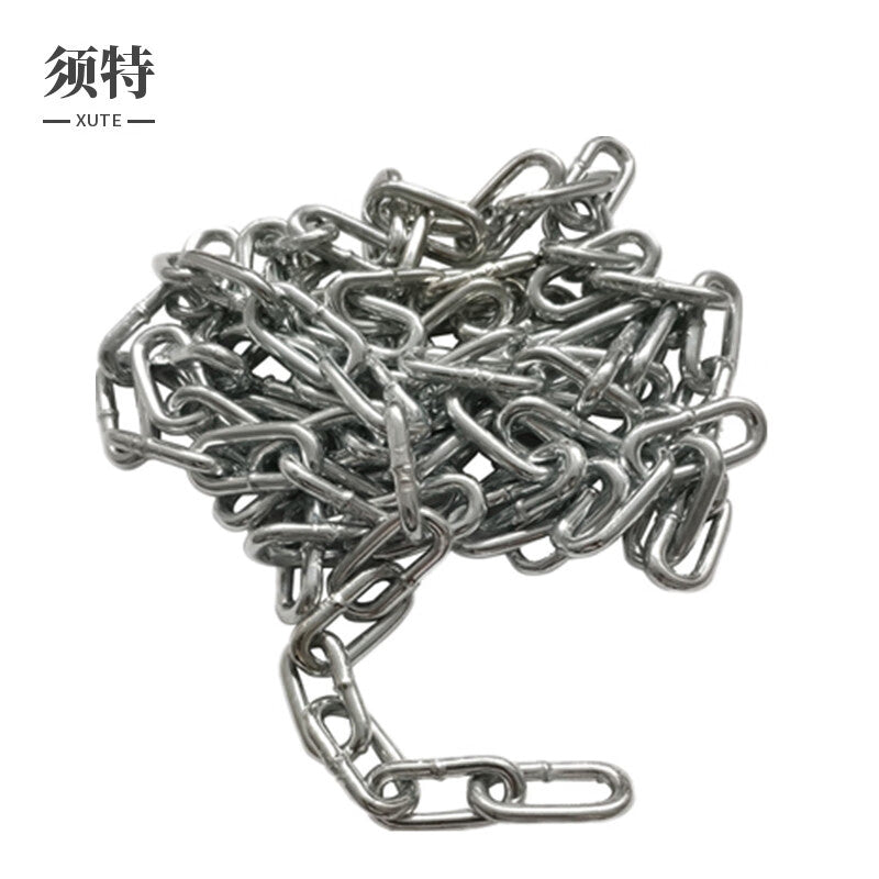 XUTE 6mm*1m galvanized iron chain, anti-theft, thickened and extended, extra thick welded iron chain for dogs, locks, and cattle tethering.