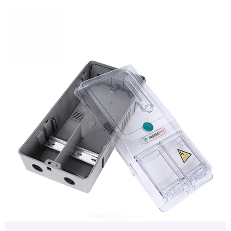 Hanzhan electric meter box abs flame retardant material transparent cover self-use three-phase electric meter box single item one household economical type (iron rail type)