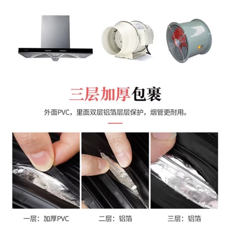Shanhe Industrial Products Aluminum Foil Exhaust Pipe for Household and Industrial Use, Suitable for Range Hoods and Fans, 180*3 Meters
