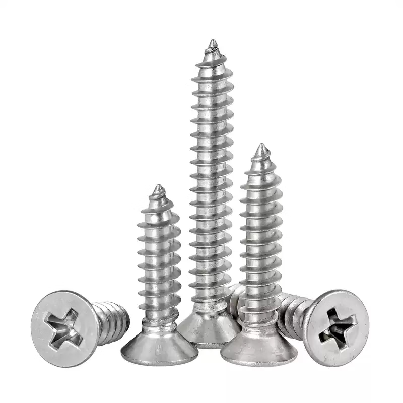Tianli 304 Stainless Steel Self-Tapping Screws, Phillips Head Countersunk Head Screws, Extended KA Wood Screws