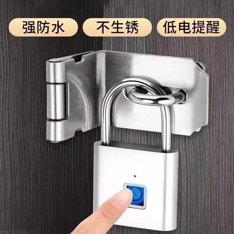 Chuco Smart Fingerprint Padlock, Outdoor Waterproof Padlock, Electronic Padlock Head, Door Anti-theft Combination Lock, Cabinet, Silver