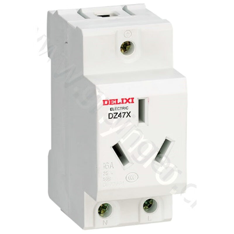 Delixi Electric DZ47X socket three-plug 16A DZ47X 220V rail socket